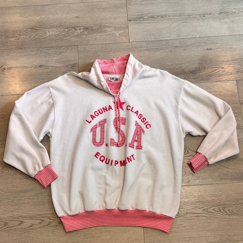 Laguna Classic USA Equipment Large L Pullover Sweatshirt Mock Neck Vintage Style